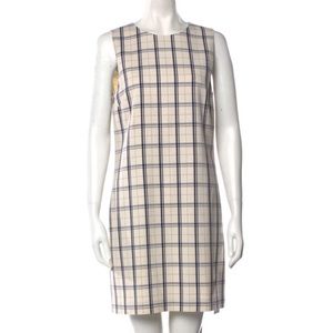 Theory Virgin Wool Shift Dress Plaid
